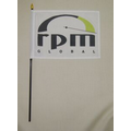9"x12" Hand Held Logo Flag With 20" Plastic Pole